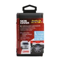 ΚΑΛΥΜΜΑ ΤΙΜΟΝΙΟΥ ΦΟΡΤΗΓΟΥ 46/48cm (L) SKIN-COVER ΜΑΥΡΟ ΜΕ ΚΟΚΚΙΝΗ ΡΑΦΗ ΕΛΑΣΤΙΚΟ 2mm ΠΑΧΟΣ Auto Moto Tyres 