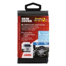 ΚΑΛΥΜΜΑ ΤΙΜΟΝΙΟΥ ΦΟΡΤΗΓΟΥ 46/48cm (L) SKIN-COVER ΜΑΥΡΟ ΜΕ ΜΠΛΕ ΡΑΦΗ ΕΛΑΣΤΙΚΟ 2mm ΠΑΧΟΣ Auto Moto Tyres 