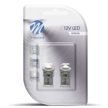 T10 W5W 12V W2,1x9,5d LED 1xSMD5050 ΛΕΥΚΟ (ΚΑΡΦΩΤΟ ΑΚΑΛΥΚΟ) BLISTER 2ΤΕΜ. M-TECH Auto Moto Tyres 