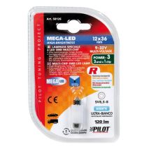 ΛΑΜΠΑΚΙ ΠΛΑΦΟΝΙΕΡΑΣ 9-32V 12x36mm 120lm ΛΕΥΚΟ MEGA-LED12 (ΔΙΠΛΗΣ ΠΟΛΙΚΟΤΗΤΑΣ) BLISTER 1ΤΕΜ. Auto Moto Tyres 