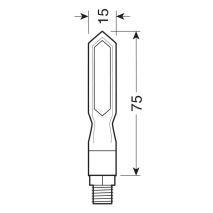ΦΛΑΣ ΜΟΤΟ PIERCER SQ 12V ΜΑΥΡΑ SMD LED 75x15mm 2ΤΕΜ. Auto Moto Tyres 
