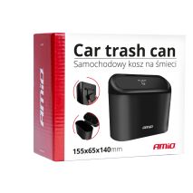 ΚΑΔΟΣ ΑΠΟΡΡΙΜΜΑΤΩΝ ΑΥΤΟΚΙΝΗΤΟΥ ΜΕ ΚΑΠΑΚΙ PUSH-BUTTON ΜΑΥΡΟ 155x65x140mm ΑMiO - 1 TEM. Auto Moto Tyres 