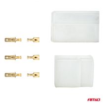 ΦΙΣΑ ΣΥΝΔΕΣΗΣ ΚΑΛΩΔΙΩΝ 3 ΥΠΟΔΟΧΩΝ ΜΕ ΠΛΑΣΤΙΚΟ ΚΟΥΜΠΩΜΑ AMIO - 1 σετ. Auto Moto Tyres 