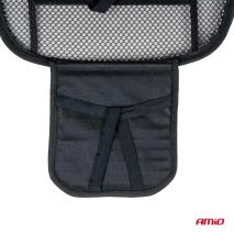 ΠΛΑΤΟΚΑΘΙΣΜΑ ΜΕ ΧΑΝΤΡΕΣ ΚΑΙ ΜΑΞΙΛΑΡΑΚΙ ΜΕΣΗΣ  ΜΕ ΔΙΑΠΝΕΟΝ ΥΦΑΣΜΑ 125x52cm ΜΑΥΡΟ AMIO - 1 Τεμ. Auto Moto Tyres 