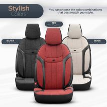 ΚΑΛΥΜΜΑΤΑ ΚΑΘΙΣΜΑΤΩΝ OTOM SWAN 503 BEIGE ΜΑΥΡΟ/ΜΠΕΖ ΛΙΝΟ & ΔΕΡΜΑΤΙΝΗ SETΑΜΙΟ - 1 σετ. Auto Moto Tyres 