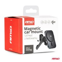 ΒΑΣΗ ΣΤΗΡΙΞΗΣ ΚΙΝΗΤΟΥ ΓΙΑ ΑΕΡΑΓΩΓΟ ΜΑΓΝΗΤΙΚΗ ΜΕ ΑΣΥΡΜΑΤΗ ΦΟΡΤΙΣΗ QUICK CHARGE QI2 15W 360° AMIO - 1 Τεμ. Auto Moto Tyres 