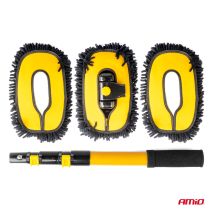 ΒΟΥΡΤΣΑ ΚΑΘΑΡΙΣΜΟΥ ΜΕ ΤΗΛΕΣΚΟΠΙΚΟ ΚΟΝΤΑΡΙ 46-100cm & 3 ΠΑΝΑΚΙΑ ΚΑΘΑΡΙΣΜΟΥ ΜΙΚΡΟΦΙΜΠΡΑ  ΑΜΙΟ - 1 ΤΕΜ. Auto Moto Tyres 