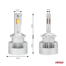 ΛΑΜΠΕΣ LED D2S/D2R/D4S/D4R 12/24V 6000K 9.000lm 50W X ALL IN ONE SERIES CAN-BUS (ΜΕ ΑΝΕΜΙΣΤΗΡΑΚΙ) AMIO - 2 ΤΕΜ. Auto Moto Tyres 