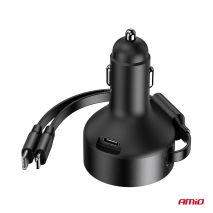 ΦΟΡΤΙΣΤΗΣ ΑΝΑΠΤΗΡΑ 12/24V ΜΕ 1ΘΥΡΑ USB-C 60W ΤΑΧΕΙΑΣ ΦΟΡΤΙΣΗΣ ΜΕ ΕΝΣΩΜΑΤΩΜΕΝΟ ΚΑΛΩΔΙΟ USB C+APPLE LIGHTING ΑΜΙΟ - 1 Τεμ. Auto Moto Tyres 