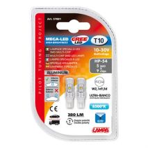 T10 W5W 10-30V W2,1x9,5d 380lm (ΚΑΡΦΩΤΟ) ΛΕΥΚΟ ΔΙΑΘΛΑΣΗΣ MEGA-LED 45 CREE-LED BLISTER 2ΤΕΜ. Auto Moto Tyres 