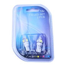 T10 W5W 12V W2,1x9,5d LED 5xSMD5050 ΛΕΥΚΟ (ΚΑΡΦΩΤΟ ΑΚΑΛΥΚΟ) BLISTER 2ΤΕΜ. M-TECH Auto Moto Tyres 