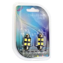 ΛΑΜΠΑΚΙΑ ΠΛΑΦΟΝΙΕΡΑΣ C5W/C10W 12V 0,96W SV8,5 36mm CAN-BUS+RADIATOR LED 4xSMD5050 ΛΕΥΚΟ BLISTER 2ΤΕΜ Auto Moto Tyres 