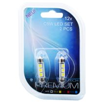 ΛΑΜΠΑΚΙΑ ΠΛΑΦΟΝΙΕΡΑΣ C5W/C10W 12V 0,72W SV8,5 36mm CAN-BUS LED 3xSMD5050 PREMIUM ΛΕΥΚΟ BLISTER 2ΤΕΜ Auto Moto Tyres 