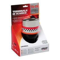 ΑΚΡΟ ΕΞΑΤΜΙΣΗΣ TS-25 Φ 37-58 mm - ΣΤΡΟΓΓΥΛΟ ΜΑΥΡΟ/ΙΝΟΧ Auto Moto Tyres 