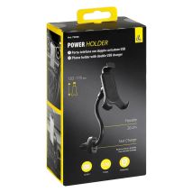 ΒΑΣΗ ΚΙΝΗΤΟΥ ΓΙΑ ΤΗΝ ΥΠΟΔΟΧΗ ΑΝΑΠΤΗΡΑ ΜΕ 2 ΘΥΡΕΣ USB 3A 12/24V 120-170mm (ΕΥΚΑΜΠΤΟΣ ΒΡΑΧΙΟΝΑΣ 20cm ) LAMPA - 1 ΤΕΜ. Auto Moto Tyres 