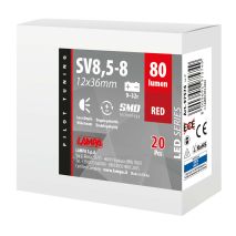 ΛΑΜΠΑΚΙ ΠΛΑΦΟΝΙΕΡΑΣ 9>32V SV28,5-8 2SMDx1CHIP LED 80lm CAN-BUS 12x36mm ΚΟΚΚΙΝΟ  ΚΟΥΤΙ LAMPA - 20 ΤΕΜ. Auto Moto Tyres 