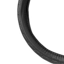 ΚΑΛΥΜΜΑ ΤΙΜΟΝΙΟΥ ΔΕΡΜΑTINO (ΧΧL) 44-46cm SWC-51-ΧΧL ΣΕ ΜΑΥΡΟ ΧΡΩΜΑ ΜΕ ΜΑΥΡΕΣ ΡΑΦΕΣ AMIO - 1 ΤΕΜ. Auto Moto Tyres 