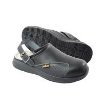 Πιστοποιημένα Παπούτσια Εργασίας σε στυλ Σαμπό Work Slipper από την Euroroutier σε μέγεθος EU42/UK8 σε Μαύρο Χρώμα με Λευκές Ραφές και Λουράκι Αστραγάλου Auto Moto Tyres 