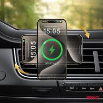 ΒΑΣΗ ΣΤΗΡΙΞΗΣ ΚΙΝΗΤΟΥ ΓΙΑ ΤΖΑΜΙ/ΤΑΜΠΛΟ ΜΑΓΝΗΤΙΚΗ ΜΕ ΑΣΥΡΜΑΤΗ ΦΟΡΤΙΣΗ QUICK CHARGE QI2 15W 360° AMIO - 1 Τεμ. Auto Moto Tyres 