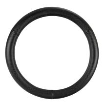 ΚΑΛΥΜΜΑ ΤΙΜΟΝΙΟΥ RACING PREMIUM BLACK (Μ) 37/39cm ΣΥΝΘΕΤΙΚΟ ΔΕΡΜΑ SKEENTEX ΜΑΥΡΟ/CARBON LOOK LAMPA  - 1 ΤΕΜ. Auto Moto Tyres 