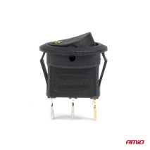 ΔΙΑΚΟΠΤΗΣ 12V ON/OFF ΣΤΡΟΓΓΥΛΟΣ ΜΕ 3 ΕΠΑΦΕΣ ΠΡΑΣΙΝΟΣ LED  AMIO - 1 τεμ. Auto Moto Tyres 