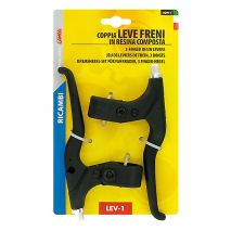 ΜΑΝΕΤΕΣ ΦΡΕΝΩΝ ΠΟΔΗΛΑΤΟΥ 3 ΔΑΚΤΥΛΩΝ ΜΕ ΡΕΓΟΥΛΑΤΟΡΟ LEV-1 3-FINGER  ΜΑΥΡΕΣ 2ΤΕΜ. Auto Moto Tyres 