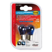 P21W 12V 21W BA15s ΜΟΝΟΠΟΛΙΚΟ ΜΠΛΕ BLUE DYED-GLASS 2ΤΕΜ. BLISTER Auto Moto Tyres 