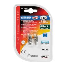 T10 W5W 9/32V W2,1x9,5d 130lm MEGA-LED9 ΔΙΑΘΛΑΣΗΣ ΛΕΥΚΟ (ΚΑΡΦΩΤΟ ΑΚΑΛΥΚΟ) 2ΤΕΜ. Auto Moto Tyres 