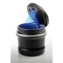 ΣΤΑΧΤΟΔΟΧΕΙΟ-ΤΑΣΑΚΙ-ΠΟΤΗΡΟΘΗΚΗ-ΚΑΛΑΘΑΚΙ ΣΚΟΥΠΙΔΙΩΝ ΜΑΥΡΟ ΜΕ ΦΩΣ ΜΠΛΕ ASH-TRAY 2in1 85x95mm Auto Moto Tyres 