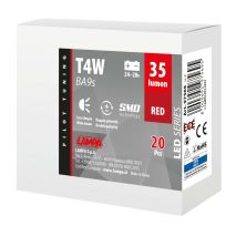 T4W BA9s 24/28V 5SMDx1CHIP LED 35lm ΚΟΚΚΙΝΟ ΚΟΥΤΙ LAMPA - 20 ΤΕΜ. Auto Moto Tyres 