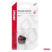 ΔΙΑΚΟΠΤΗΣ ON/OFF 3 ΕΠΑΦΩΝ 12/24V 20A ΣΤΡΟΓΓΥΛΟΣ ΜΕ ΚΟΚΚΙΝΟ ΦΩΤΙΣΜΟ  ΑΜΙΟ - 1 ΤΕΜ. Auto Moto Tyres 