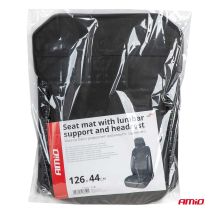 ΠΛΑΤΟΚΑΘΙΣΜΑ ΜΕ ΧΑΝΤΡΕΣ ΚΑΙ ΜΑΞΙΛΑΡΑΚΙ ΜΕΣΗΣ ΜΕ ΚΑΛΥΨΗ ΣΕ ΠΡΟΣΚΕΦΑΛΟ 126x44cm ΜΑΥΡΟ AMIO - 1 Τεμ. Auto Moto Tyres 