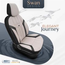 ΚΑΛΥΜΜΑΤΑ ΚΑΘΙΣΜΑΤΩΝ OTOM SWAN 503 BEIGE ΜΑΥΡΟ/ΜΠΕΖ ΛΙΝΟ & ΔΕΡΜΑΤΙΝΗ SETΑΜΙΟ - 1 σετ. Auto Moto Tyres 