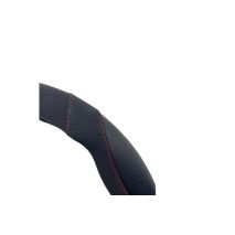 ΚΑΛΥΜΜΑ ΤΙΜΟΝΙΟΥ GOOD VIBE R CARBON LOOK ΜΑΥΡΟ/KOKKINO ΟΙΚΟΛΟΓΙΚΟ ΔΕΡΜΑ 37-39cm SIMONI RACING  - 1 τεμ. Auto Moto Tyres 