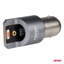 ΛΑΜΠΑΚΙΑ P21/5W BAY15d 12/24V 6.000K 2xSMD LED FULL CAN-BUS ΚΟΚΚΙΝΟ PRO SERIES AMIO - 2 Τεμ. Auto Moto Tyres 