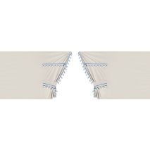 ΚΟΥΡΤΙΝΕΣ ΝΤΑΛΙΚΑΣ LUXURY PRO CABIN ΚΡΕΜ / ΜΠΛΕ ΣΕΤ LAMPA - 8 ΤΕΜ. Auto Moto Tyres 