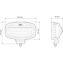 ΠΡΟΒΟΛΕΑΣ ΜΕ ΠΟΡΤΟΚΑΛΙ LED ΦΛΑΣ GLARE OVAL-PRO DEMON LINE 10>30V 51 LED 60W 3500lm 247x175x93mm LAMPA - 1 ΤΕΜ. Auto Moto Tyres 