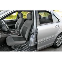 Καλύμματα Καθισμάτων Linear υψηλής ποιότητας ζακάρ Μαύρο / Γκρι set Auto Moto Tyres 