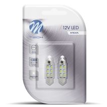 ΛΑΜΠΑΚΙΑ ΠΛΑΦΟΝΙΕΡΑΣ C5W/C10W 12V 0,48W SV8,5 36mm LED 6xSMD3528 ΠΡΑΣΙΝΟ BLISTER 2ΤΕΜ. M-TECH Auto Moto Tyres 