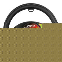 ΚΑΛΥΜΜΑ ΤΙΜΟΝΙΟΥ SUZUKA (M) 37/39cm ΔΕΡΜΑΤΙΝΗ ΜΑΥΡΟ/ΓΚΡΙ ΑΟΣΜΟ ECO-FRIENDLY Auto Moto Tyres 