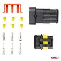 ΣΥΝΔΕΣΜΟΣ ΚΑΛΩΔΙΩΝ ΜΕ ΑΡΣΕΝΙΚΗ & ΘΗΛΥΚΗ ΦΙΣΑ ΣΥΝΔΕΣΗΣ 3PIN ΑΔΙΑΒΡΟΧΟΣ IP67 ΑΜΙΟ - 1 ΤΕΜ. Auto Moto Tyres 