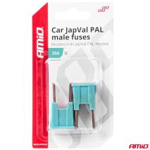 ΑΣΦΑΛΕΙΕΣ JapVal PAL U ΑΡΣΕΝΙΚΕΣ 20A ΣΕ ΓΑΛΑΖΙΟ ΧΡΩΜΑ AMIO - 2 Τεμ. Auto Moto Tyres 