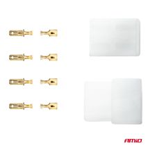 ΦΙΣΑ ΣΥΝΔΕΣΗΣ ΚΑΛΩΔΙΩΝ 4 ΥΠΟΔΟΧΩΝ ΜΕ ΠΛΑΣΤΙΚΟ ΚΟΥΜΠΩΜΑ AMIO - 1 σετ. Auto Moto Tyres 