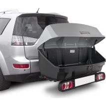 Πλήρες σετ με Βάση Ποδηλάτου Κοτσαδόρου RACE 4  για 4 ποδήλατα ή 1 E-bike και Μπαγκαζιέρα Κοτσαδόρου Nekkar Silver 300 σε ασημί με μαύρο χρώμα και ματ ανάγλυφη υφή Menabo - 2 τεμ. Auto Moto Tyres 