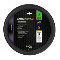 ΚΑΛΥΜΜΑ ΤΙΜΟΝΙΟΥ 35-37CM ΔΕΡΜΑ SKEENTEX ΜΑΥΡΟ CLASSIC PREMIUM GRAN PREE LAMPA - 1 ΤΕΜ. Auto Moto Tyres 