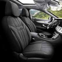 ΚΑΛΥΜΜΑΤΑ ΚΑΘΙΣΜΑΤΩΝ OTOM SWAN 501 BLACK ΜΑΥΡΟ/ΓΚΡΙ ΣΚΟΥΡΟ ΛΙΝΟ & ΔΕΡΜΑΤΙΝΗ SET ΑΜΙΟ - 1 σετ. Auto Moto Tyres 