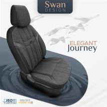 ΚΑΛΥΜΜΑΤΑ ΚΑΘΙΣΜΑΤΩΝ OTOM SWAN 501 BLACK ΜΑΥΡΟ/ΓΚΡΙ ΣΚΟΥΡΟ ΛΙΝΟ & ΔΕΡΜΑΤΙΝΗ SET ΑΜΙΟ - 1 σετ. Auto Moto Tyres 