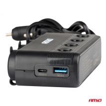 ΑΝΤΑΠΤΟΡΑΣ ΑΝΑΠΤΗΡΑ ΤΕΤΡΑΠΛΟΣ 12/24V 216W MAX ΜΕ 2 ΘΥΡΕΣ USB PD30W/QC3.0 AMIO - 1 Τεμ. Auto Moto Tyres 