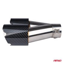 ΑΚΡΟ (ΜΠΟΥΚΑ) ΕΞΑΤΜΙΣΗΣ ΔΙΠΛΗ ΑΠΟΛΗΞΗ MT-029 LEFT AKR ΧΡΩΜΙΟ/CARBON Φ32-52 165x(76X2)mm AMIO - 1 τεμ. Auto Moto Tyres 