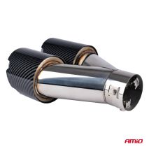 ΑΚΡΟ (ΜΠΟΥΚΑ) ΕΞΑΤΜΙΣΗΣ ΔΙΠΛΗ ΑΠΟΛΗΞΗ MT-029C RIGHT AKR ΧΡΩΜΙΟ/CARBON Φ32-52 245x(89χ2)mm AMIO - 1 τεμ. Auto Moto Tyres 